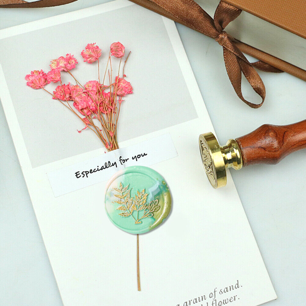 Grass Flower Wax Sealing Stamp Head Round Copper Stamps w/o Handle (ZR012)
