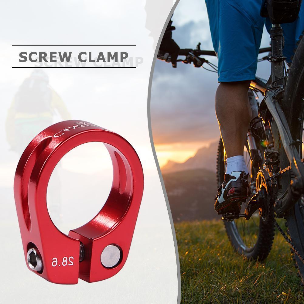 1pc MTB Cycling Seat Tube Clip Bike Release Seatpost Clamp (28.6mm Red)