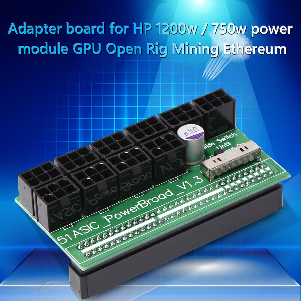 750W-1200W Power Supply Breakout Board 10 Ports PCIe 6 Pin for DPS-800GB A