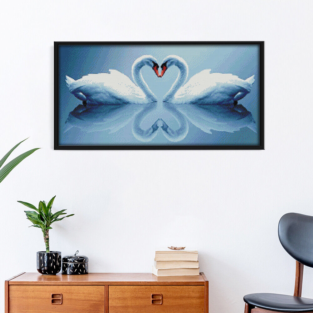 Swan 3 Cross Stitch Embroidery DIY Needlework 14CT Stamp Wall Arts (D318)