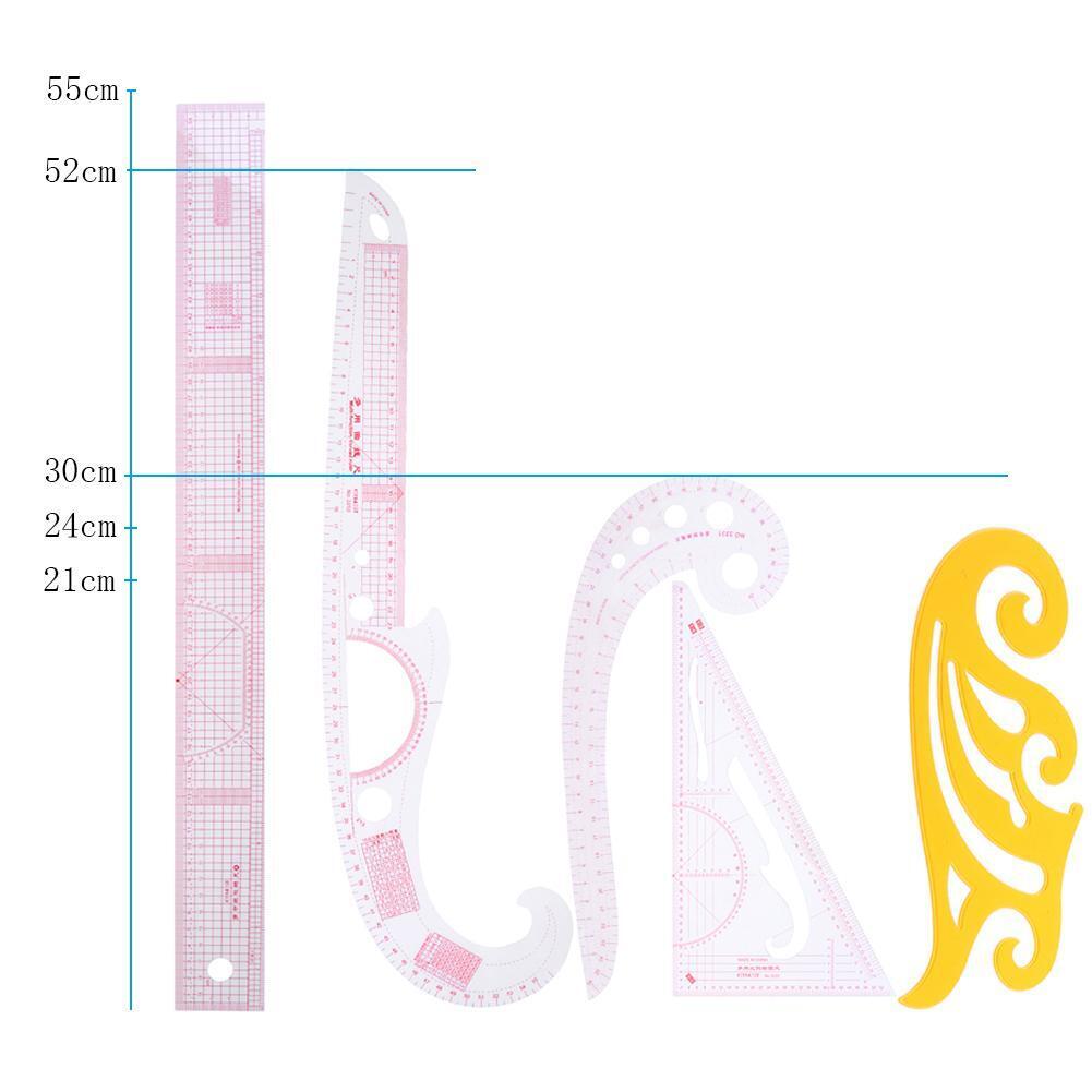 5pcs Metric Styling Rulers Curve Set Cutting Ruler Arm Sleeve Yardstick