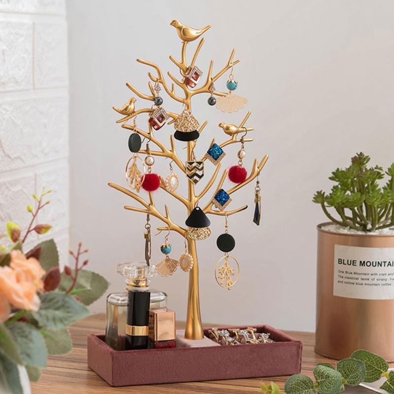 Jewelry Tree Stand Display Organizer Necklace Ring Earring Holder Show Rack