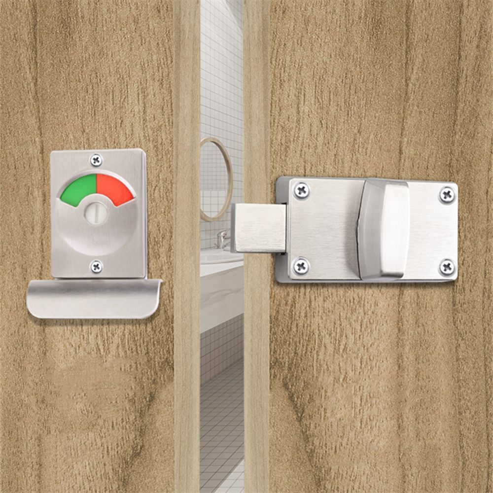 Lock Door Lock Toilet Convenient Lock Tool Partition Door Lock Stainless Steel