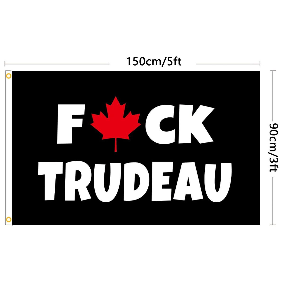 Banding Fade Resistant Outdoor Banner F Word F Trudeau Flag Polyester Fabric