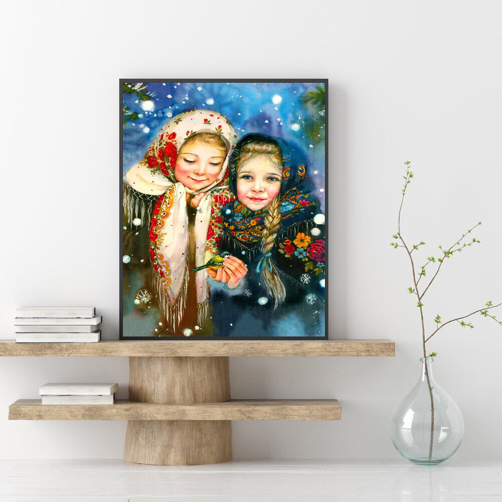 DIY Xmas Girls Full Drill Diamond Painting Mosaic Kit Bead Art Home Decor