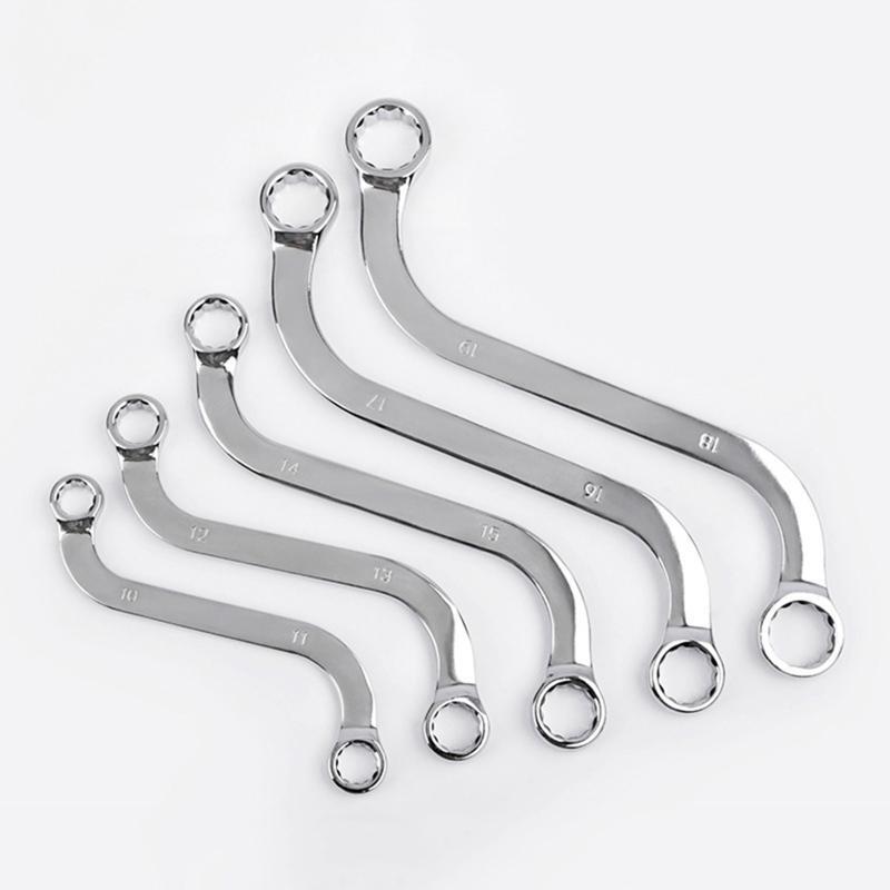 5 Pcs/Set S-Shape Wrench Set Double 12 Point Bolt End S-Style Wrench Set 10-19mm