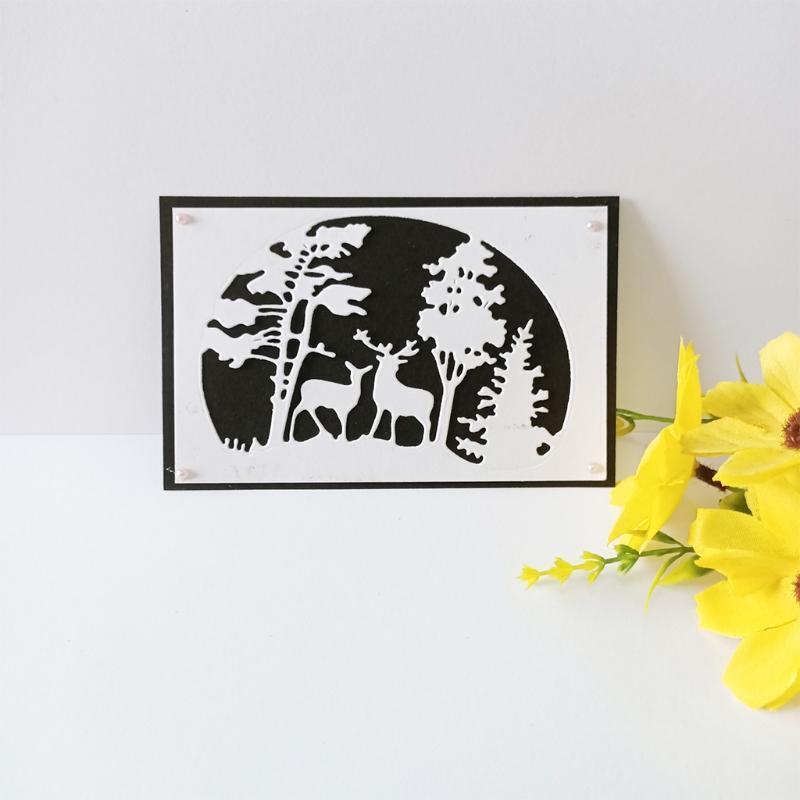 Forest Deer Metal Cutting Die Stencil Christmas Die Cuts Embossing Template