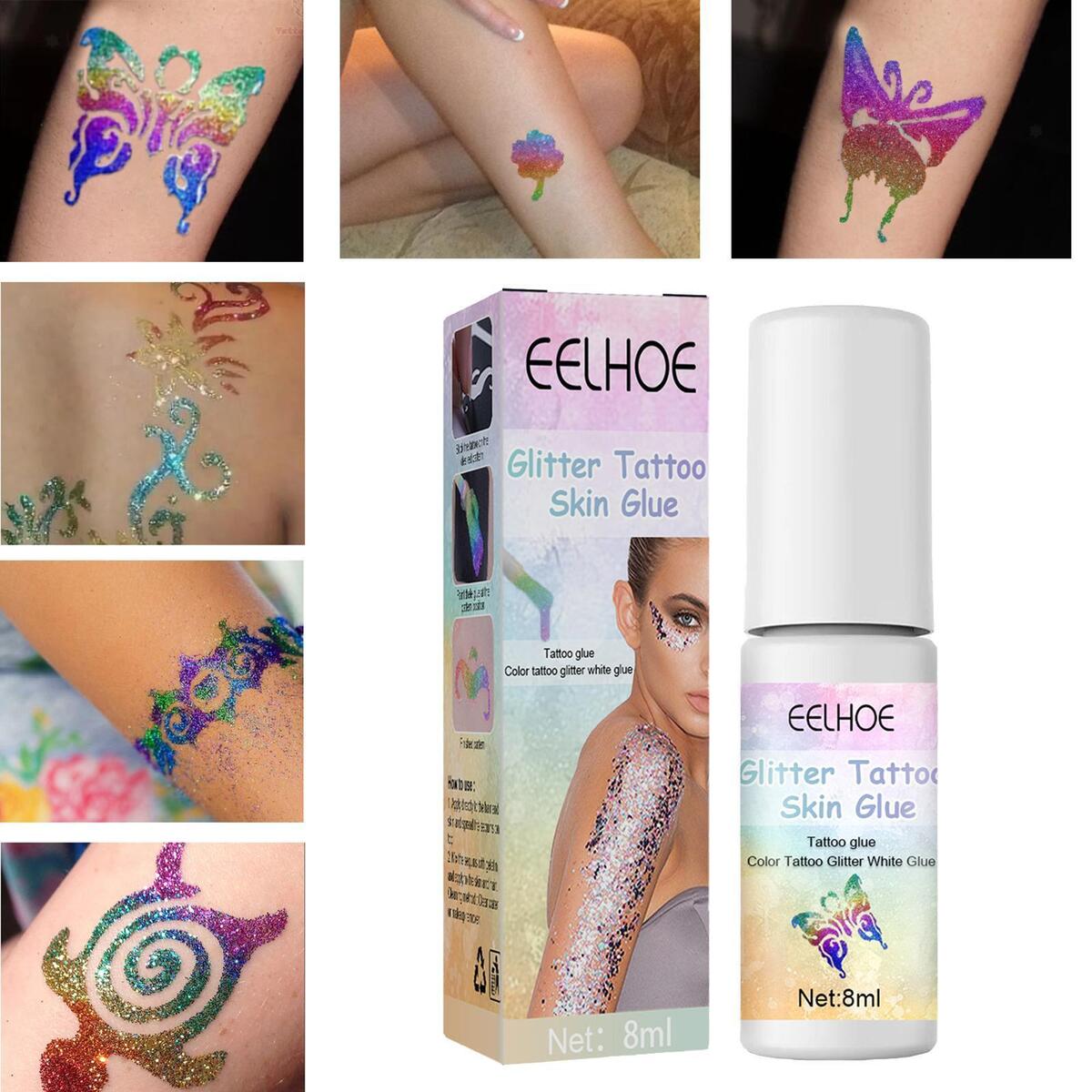 Glitter Tattoo Skin Glue Flash Powder Tattoo Glue Gel for Themed Parties