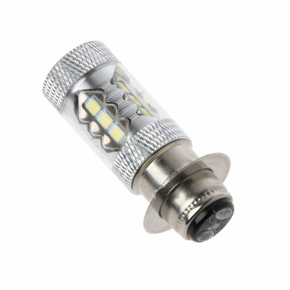 1Pc Practical Bulb Bright LED White 12V 16SMD 80W H6 P15D Motorcycle Headlight
