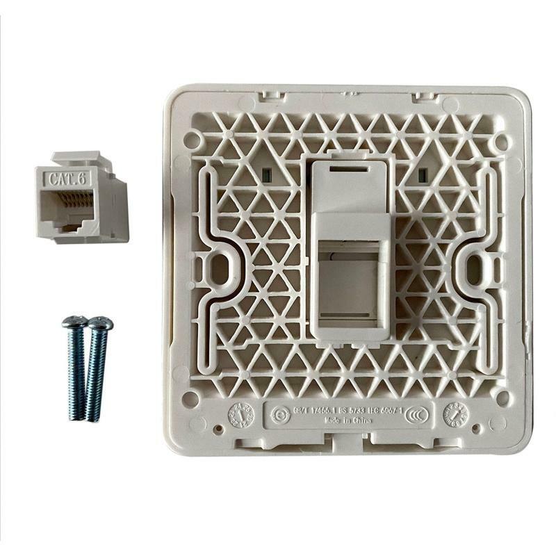 Female To Female CAT6 RJ45 LAN Faceplate 86x86mm Internet Straight Plug Outlet