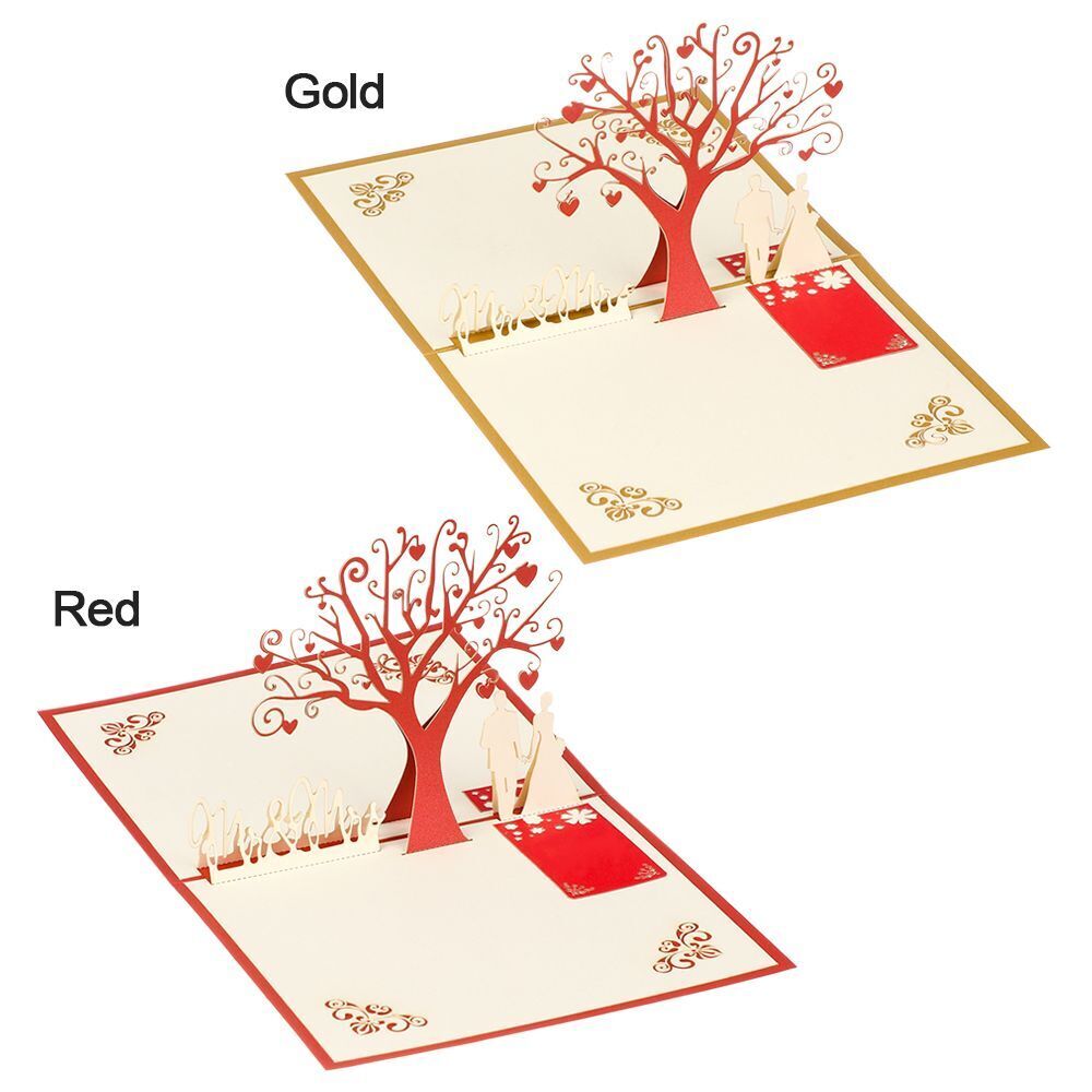 Anniversary Pop UP Love Card Thank You Cards Wedding Invitation Greeting Card