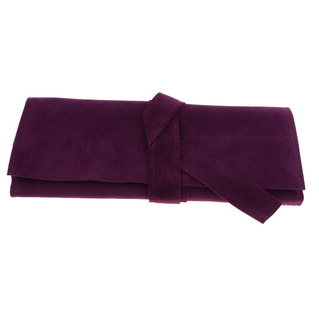 10 Pocket Roll Up Scissors Organizer Holder for Barber Stylist Purple