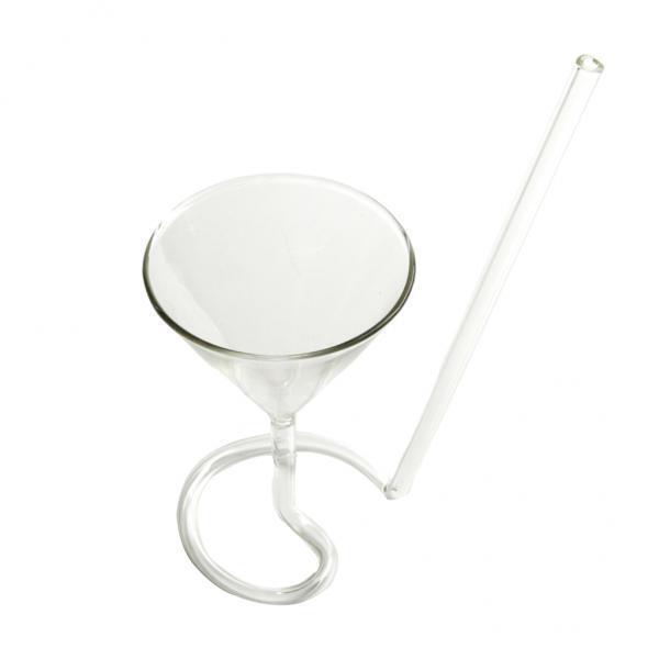 2 Piece Cocktail Glass Cup w/ Long Straw Juice Wine Cup Drinkware Tumblers