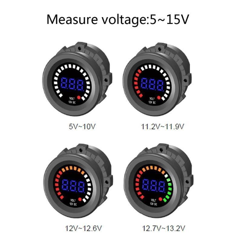 Voltage Panel Meter for Motorcycle Boat Universal Digital Voltmeter LED Display