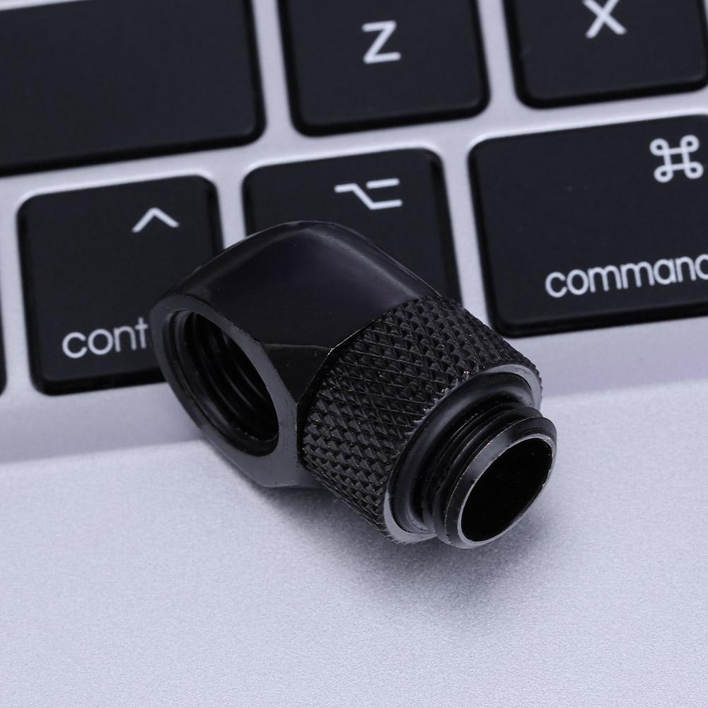 G1/4 Inner Outer Dual Thread 90 Degree Rotary Water Tube Connector(Black)