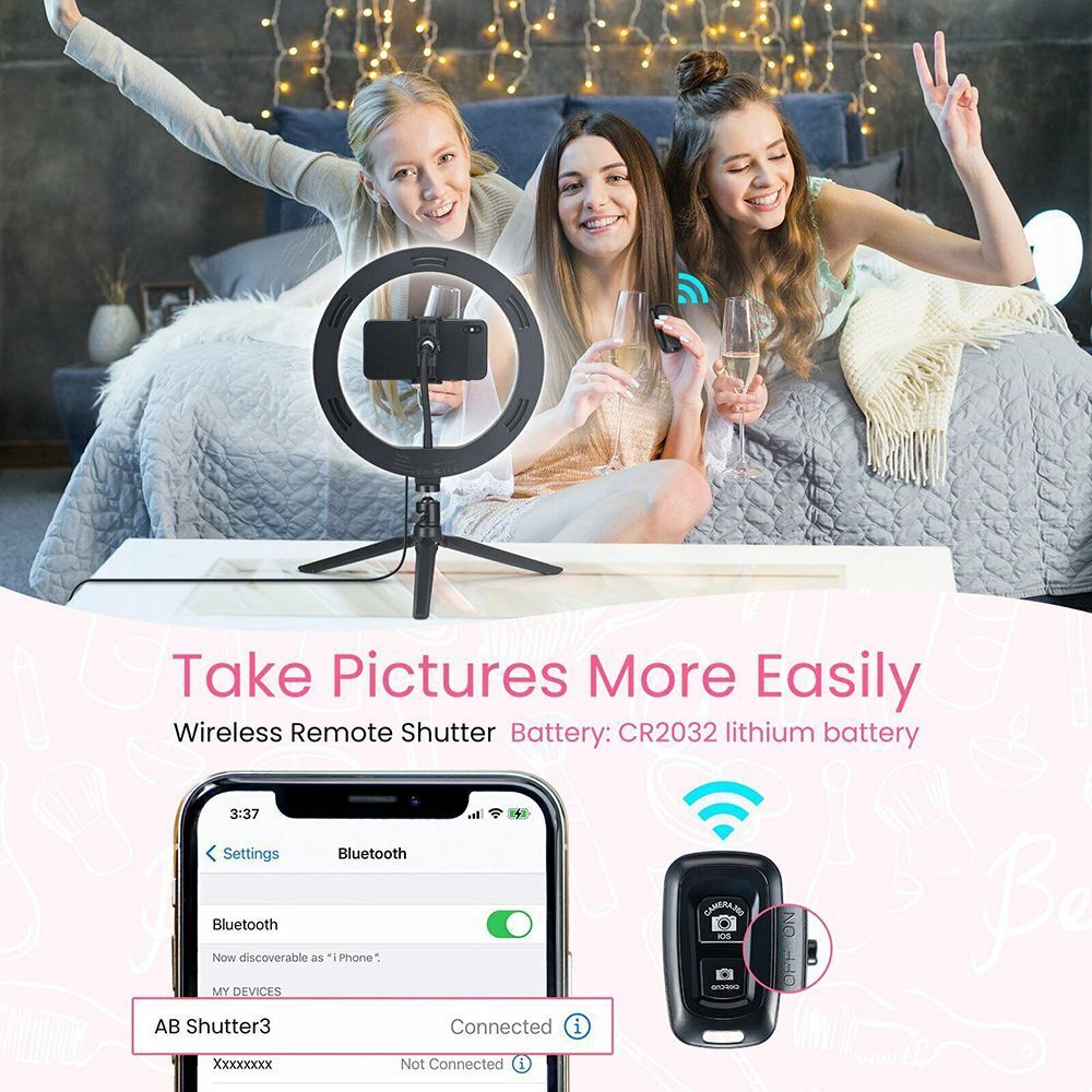 Ring Fill Light with Tripod Stand Photography Lighting For Tik Tok Youtube