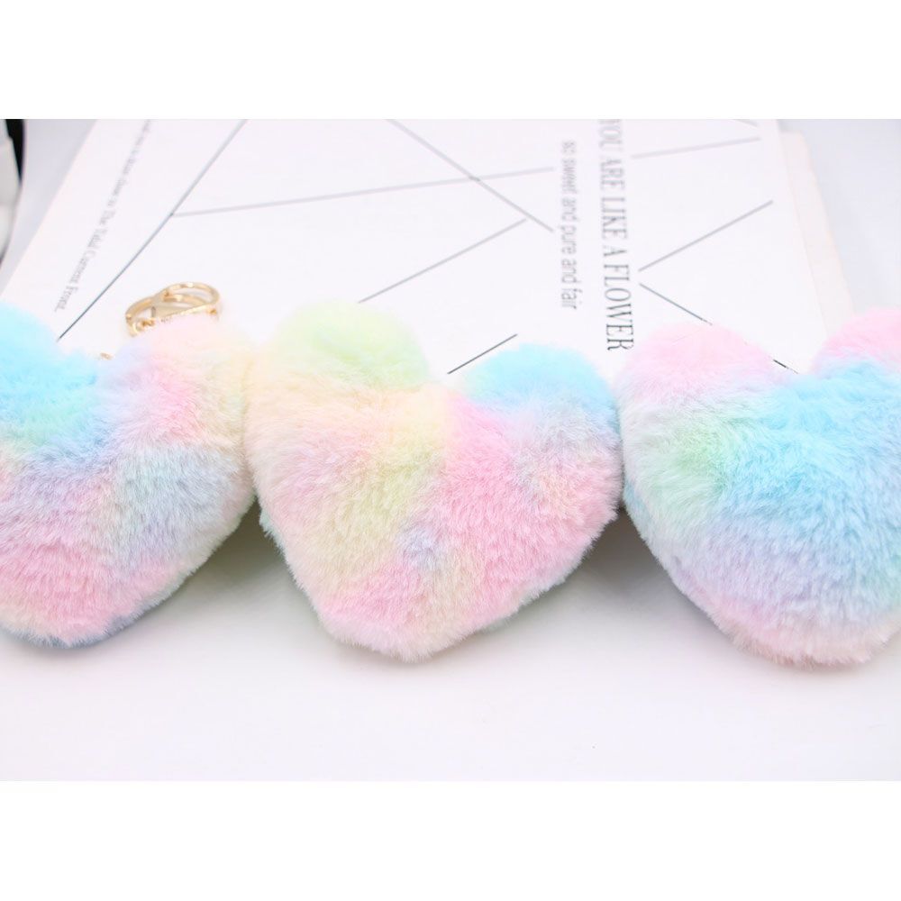Fashion Love Ladies Jewelry Cute Pendant Furball Key Chain Colorful