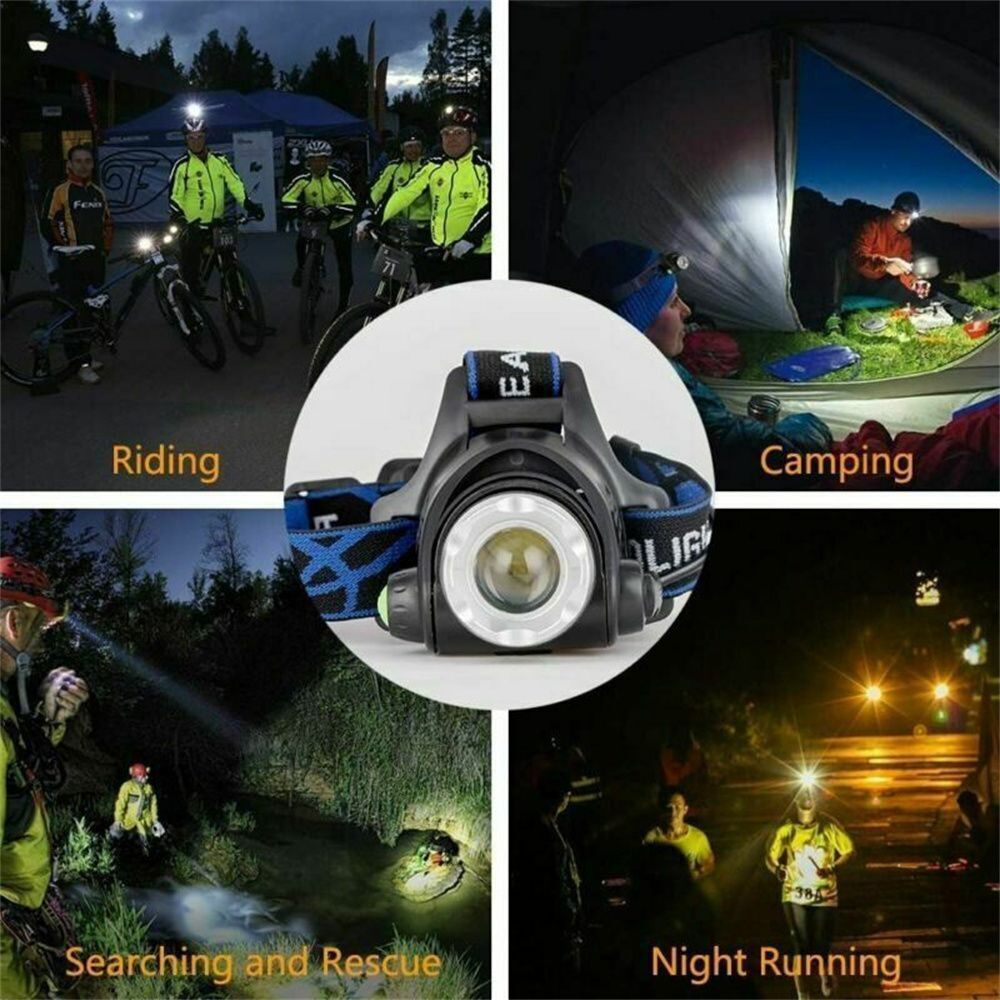 Fishing Flashlight Head Torch LED Headlamp Zoom Headlight Fishing Light