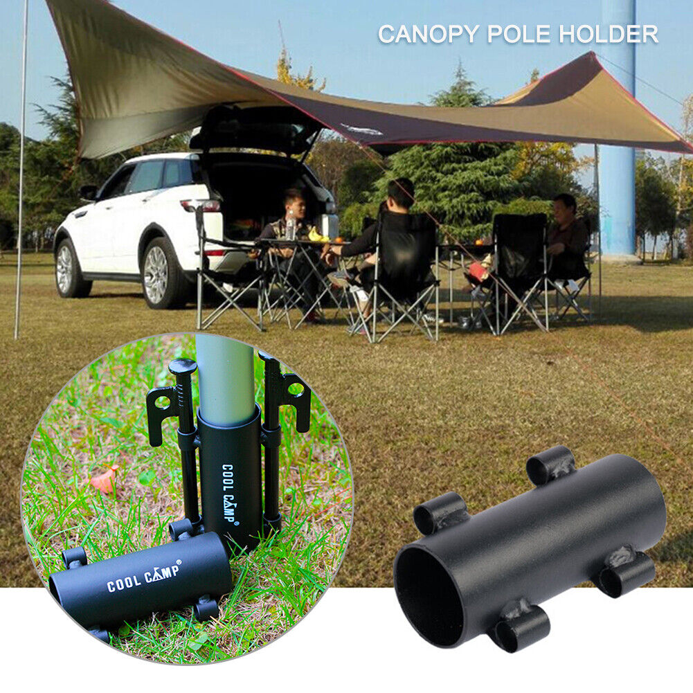 Iron Tent Awning Rod Holder Outdoor Camping Canopy Pole Holder Fixed Tube