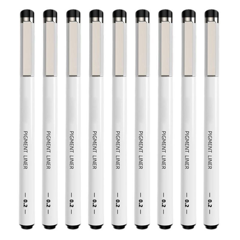 Pack of 9 Pcs Multi-purpose Balck Liner Pens Kit DIY Graffiti Fineliner Pens Set