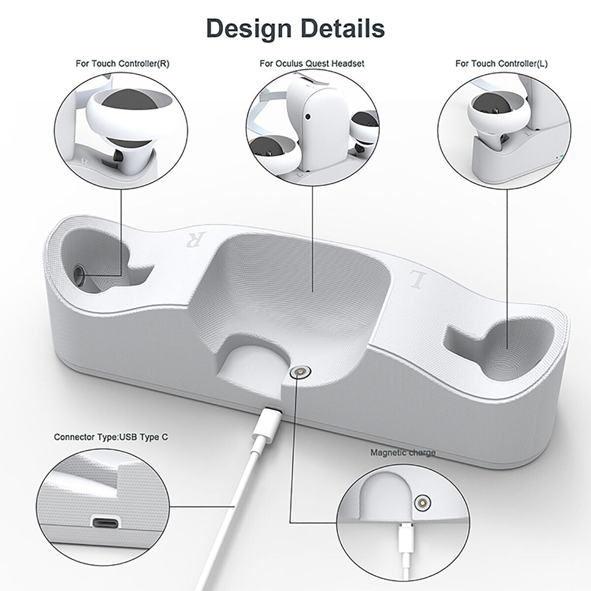 Charging Dock Charging Base With Battery Kit VR Base Charging for /// Quest 2