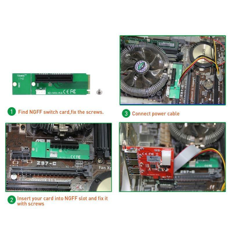 M2 NVME to PCIe X4 Converter with4 Pin Cable For PCI Express x1 to x16 Adapter