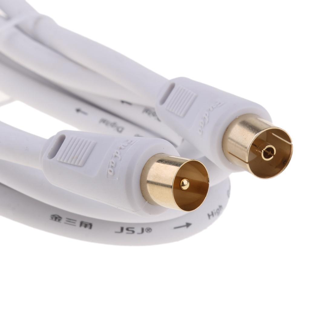 90 Degree TV 9mm Coaxial Cable Aerial Male to Female RF Antenna Cable
