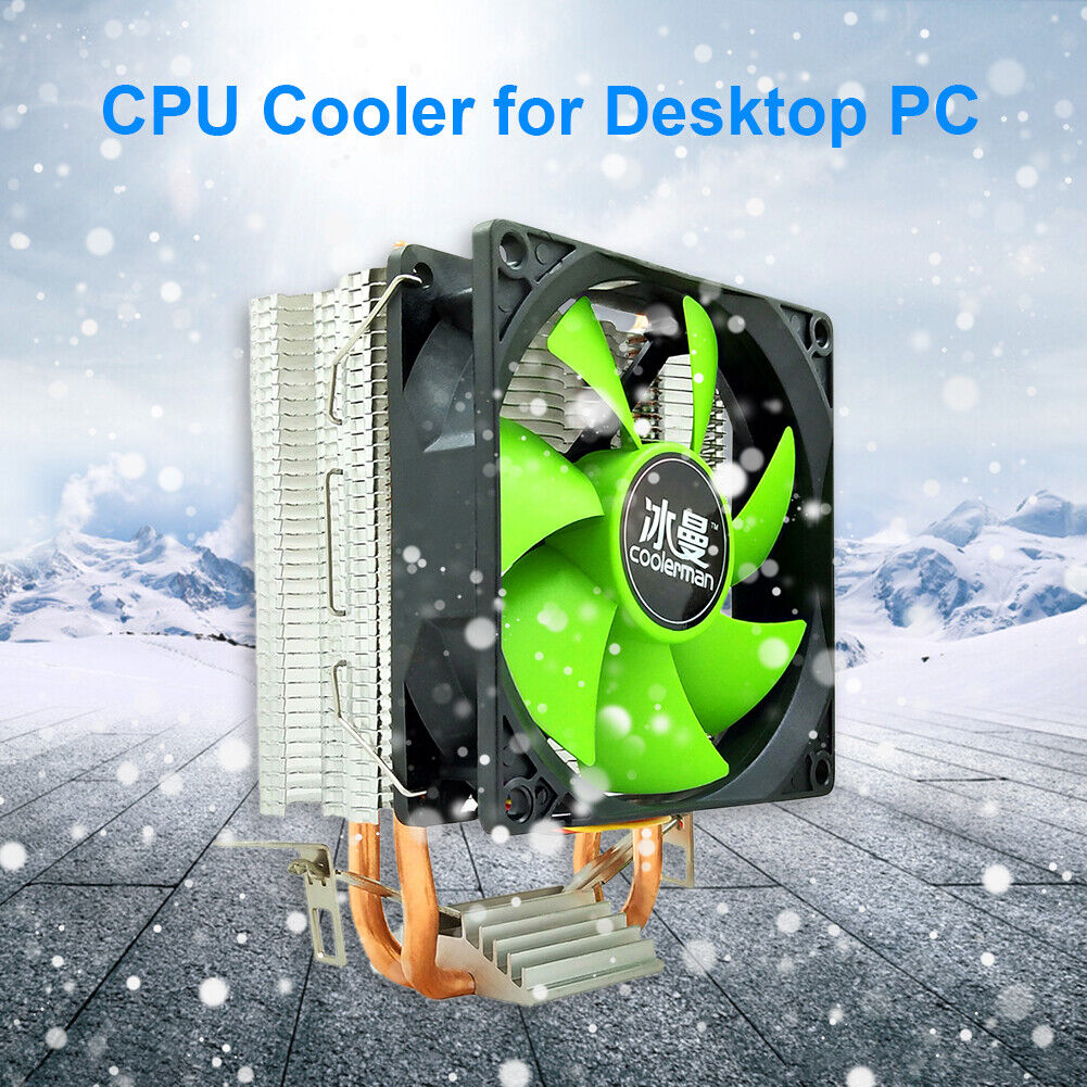 SNOWMAN MX2 CPU Cooler Fan 2 Heat Pipes 3-Pin PWM Radiator (Single Fan)