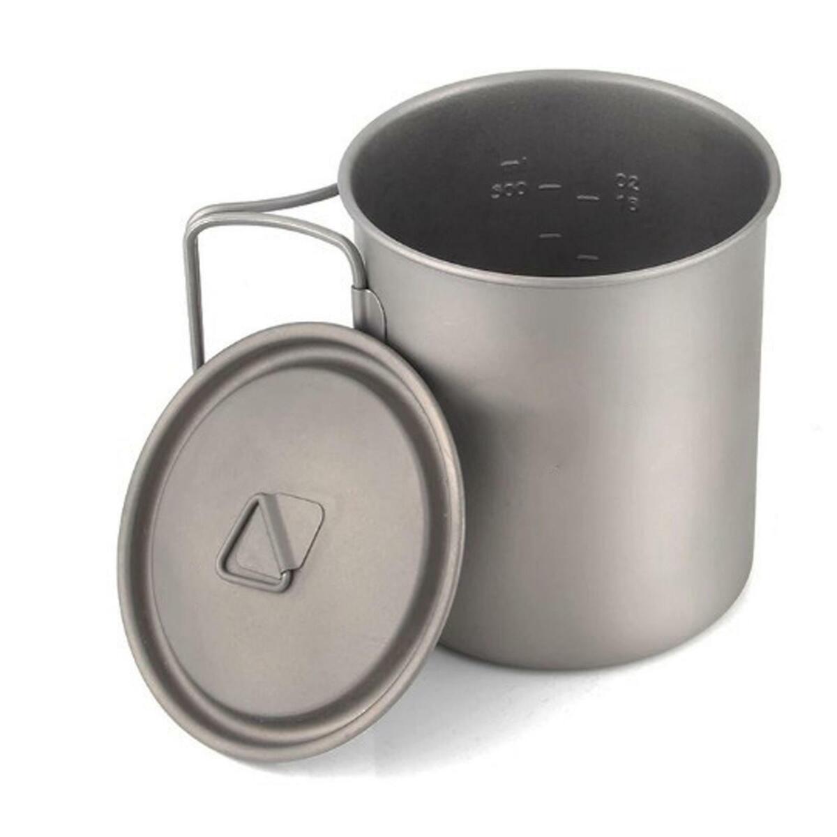 Mug Lid Outdoor Camping Water Cup  Foldable Handle 3.35''