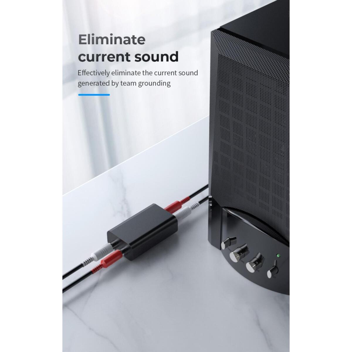 Ground Loop Noise Isolator Humming Hissing Buzzing Filter for Audio System