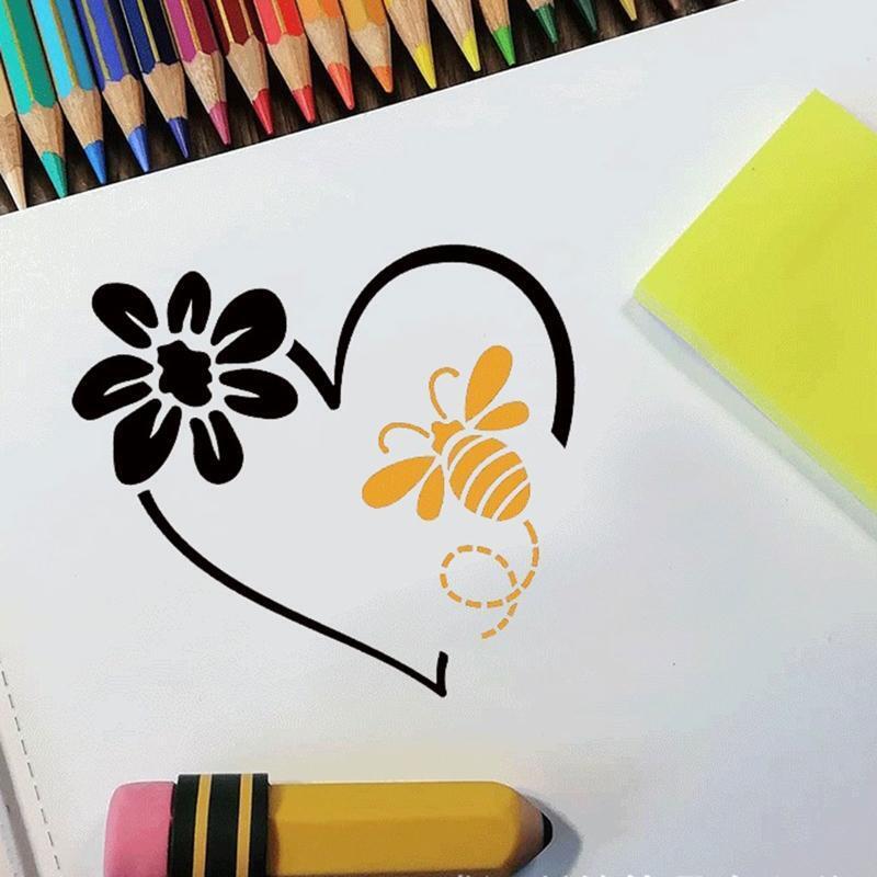 24PCS Sunflower Painting Stencils Set Xmas New Year Decoration Tools Supplies