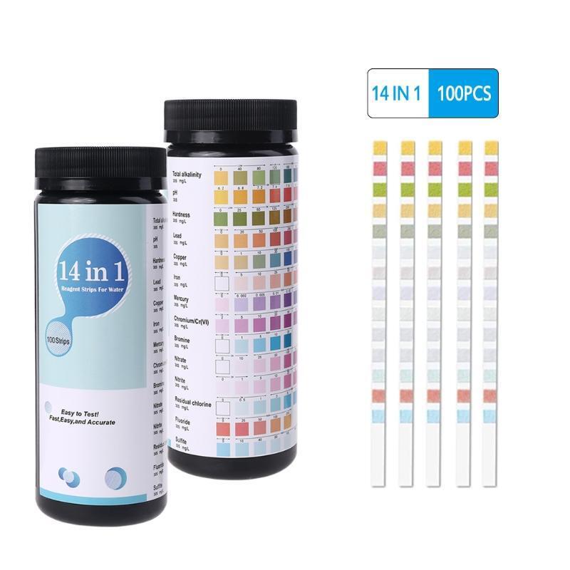 100PCS 14 IN 1 Drinking Water Test Strips for Tap Water Well Fresh Faucets Water