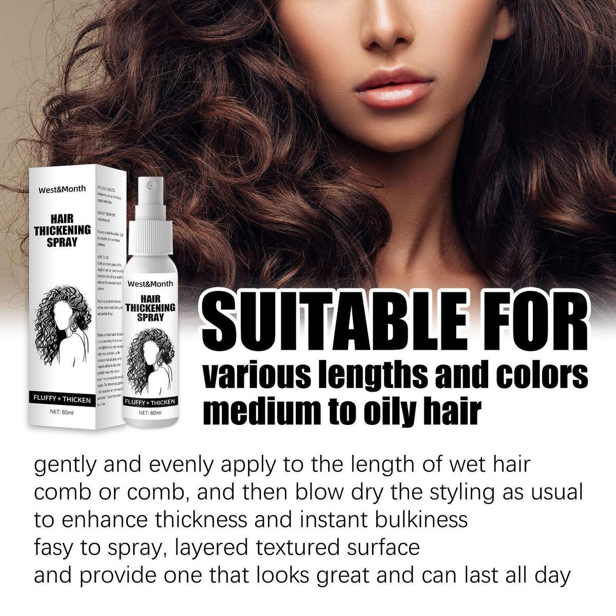 Thickening Spray 60ml  Building  Gel Thin   Frizz for