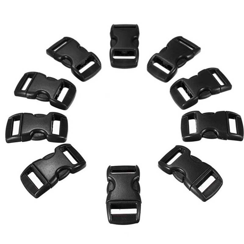 100pcs 3/8"Contoured Curved SideRelease Plastic Buckle forParacord Bracelet