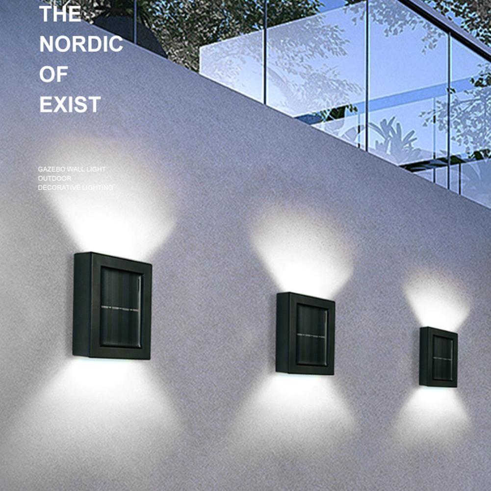 4pcs LED Solar Light Outdoor Wall Lamp for Garden Yard Decor (White Light)