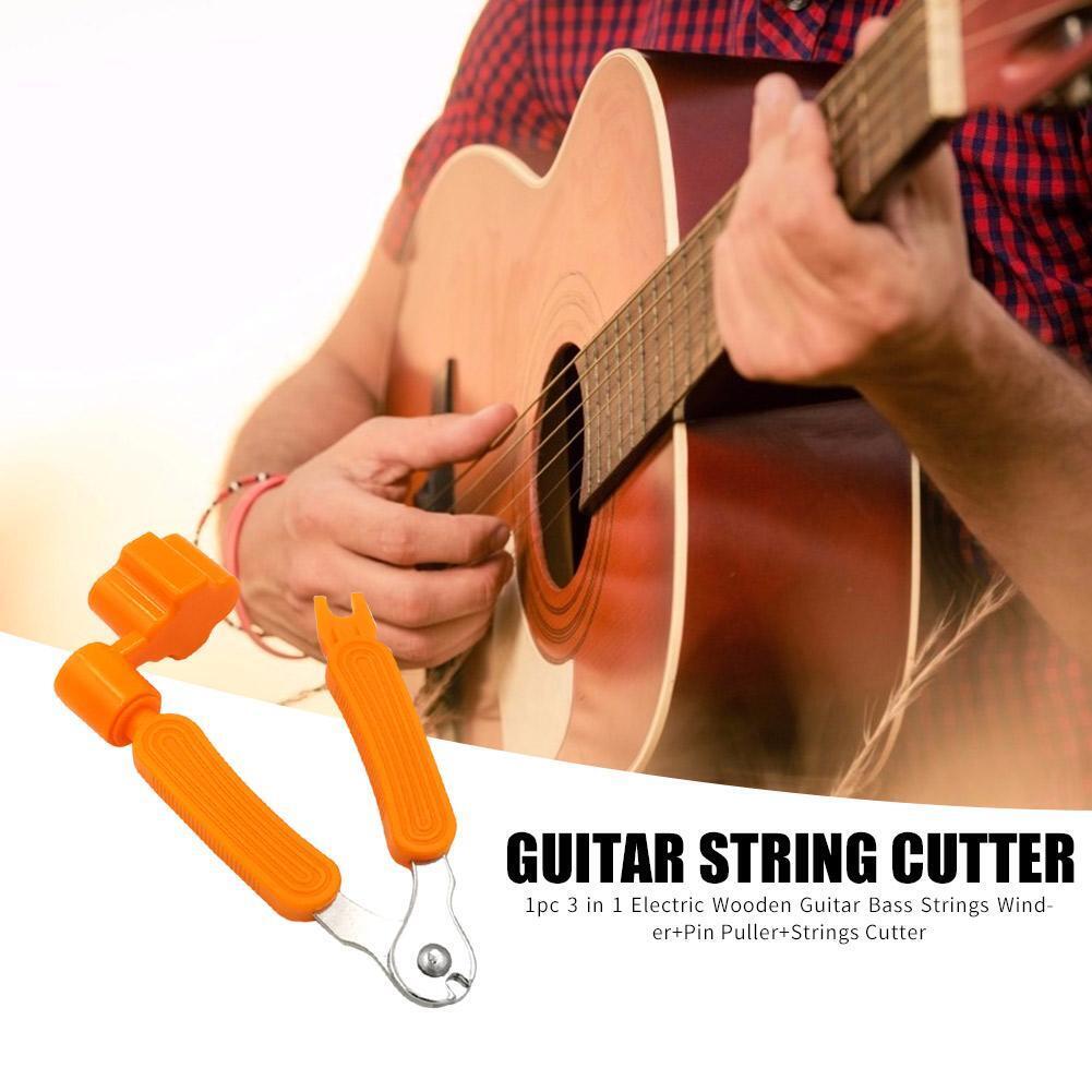 3 in 1 Electric/Wood Guitar String Winder Pin Puller String Cutter (Orange)