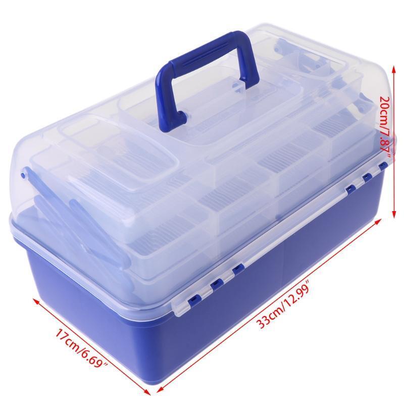 Portable Fishing Tackle Box Lure Bait Hooks Storage Case Organizer Outdoor New