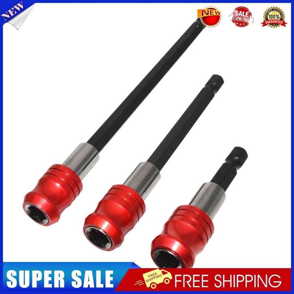 3pcs Batch Head Rod 1/4 Hex Shank Self-locking Magnetic Bit Extension Rods