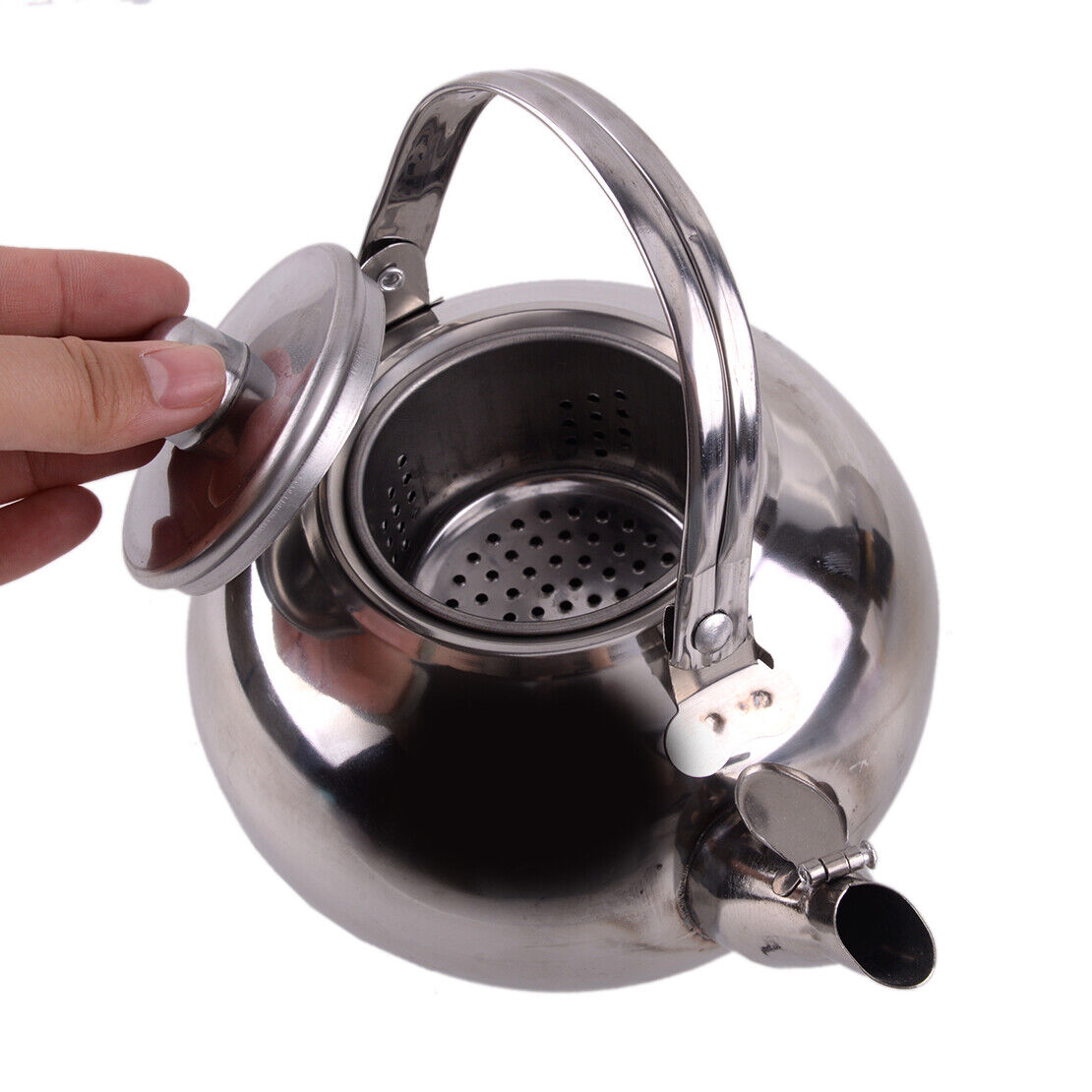 Stainless Steel Tea Kettle Tea Pot Teapot 1.2L For Outdoor Camping A4