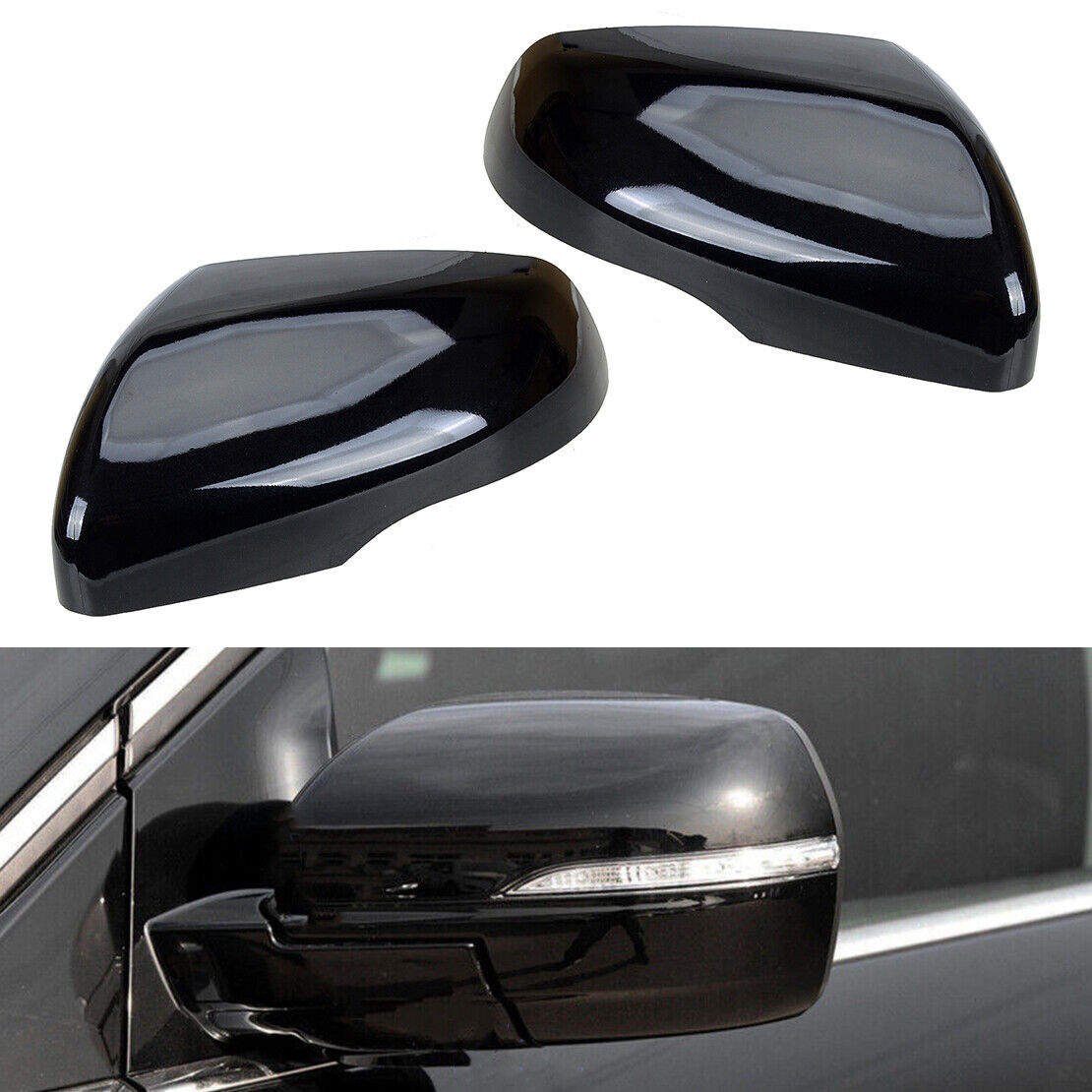L & R Rearview Side Mirror Cover Cap Fit for Ford Edge 2015 to 2021