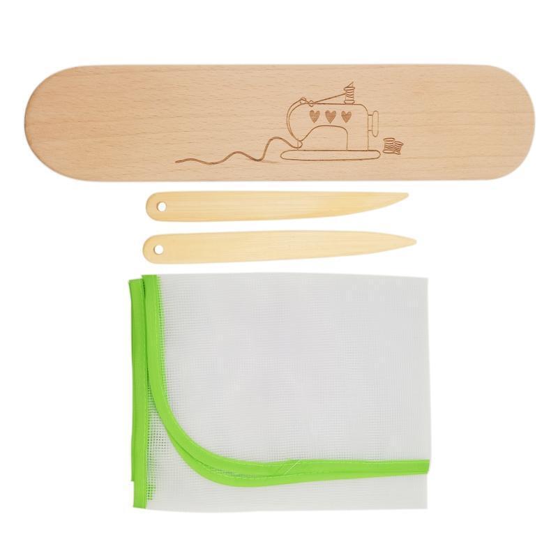 Hard Wood Tailors Clapper with Wooden Point Turner Ironing Mat for Steam Iron