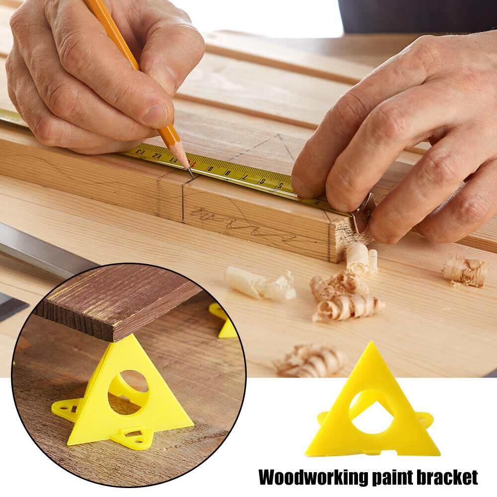 Woodworking Pyramid Stands Set Triangle Paint Pads Feet Yellow (20pcs)
