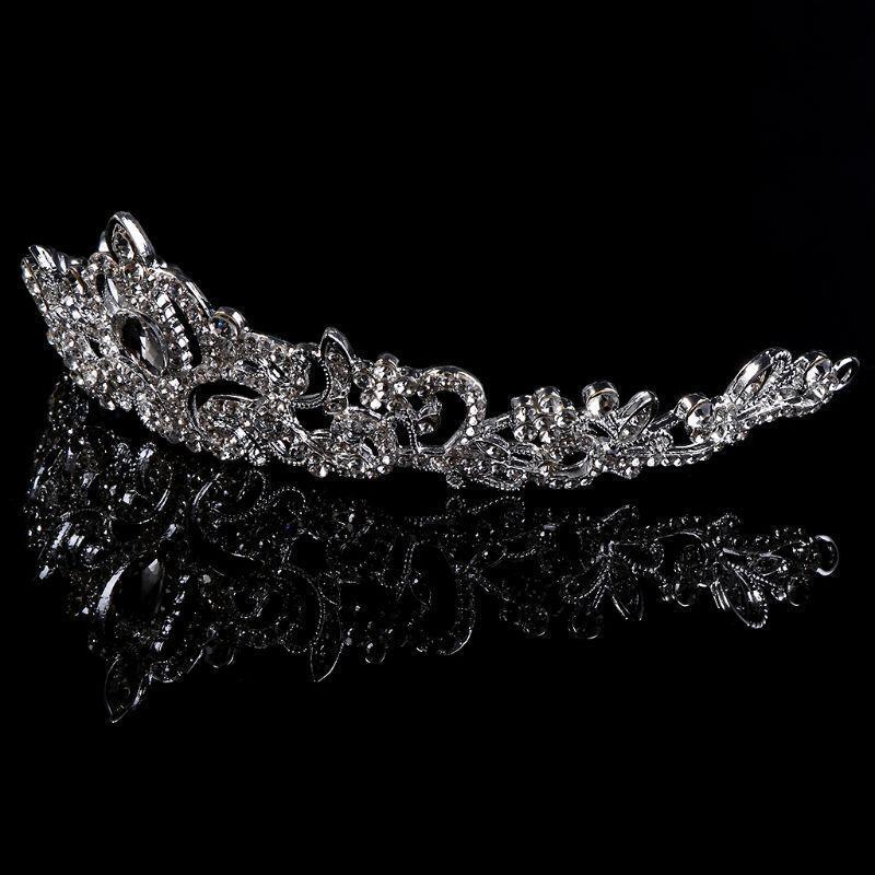Bridal Princess Austrian Stunning Crystal Hair Tiara Wedding Crown Veil Headband