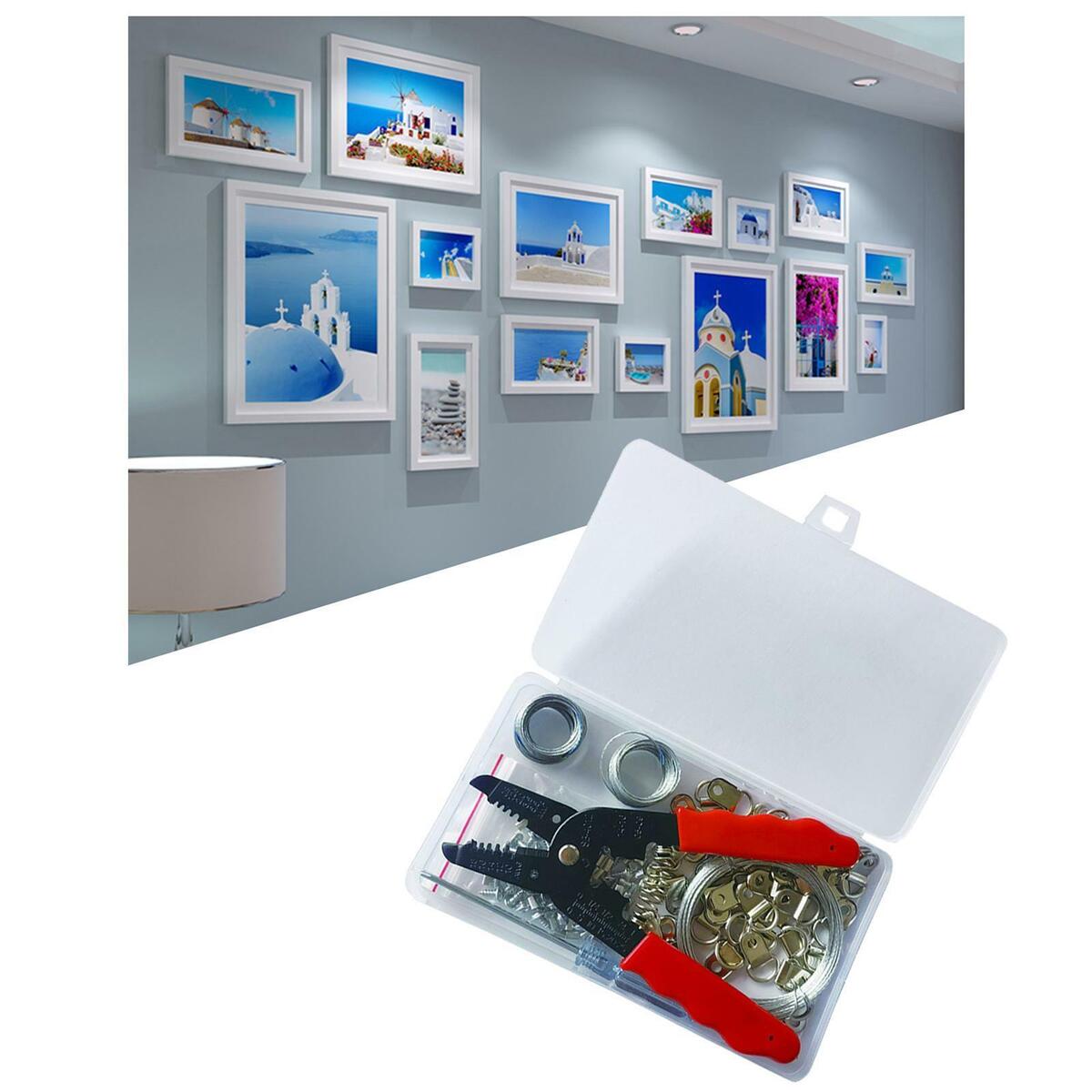 140x Double Picture Hanging Kit Photo  Hooks Rust Resistant with Nails