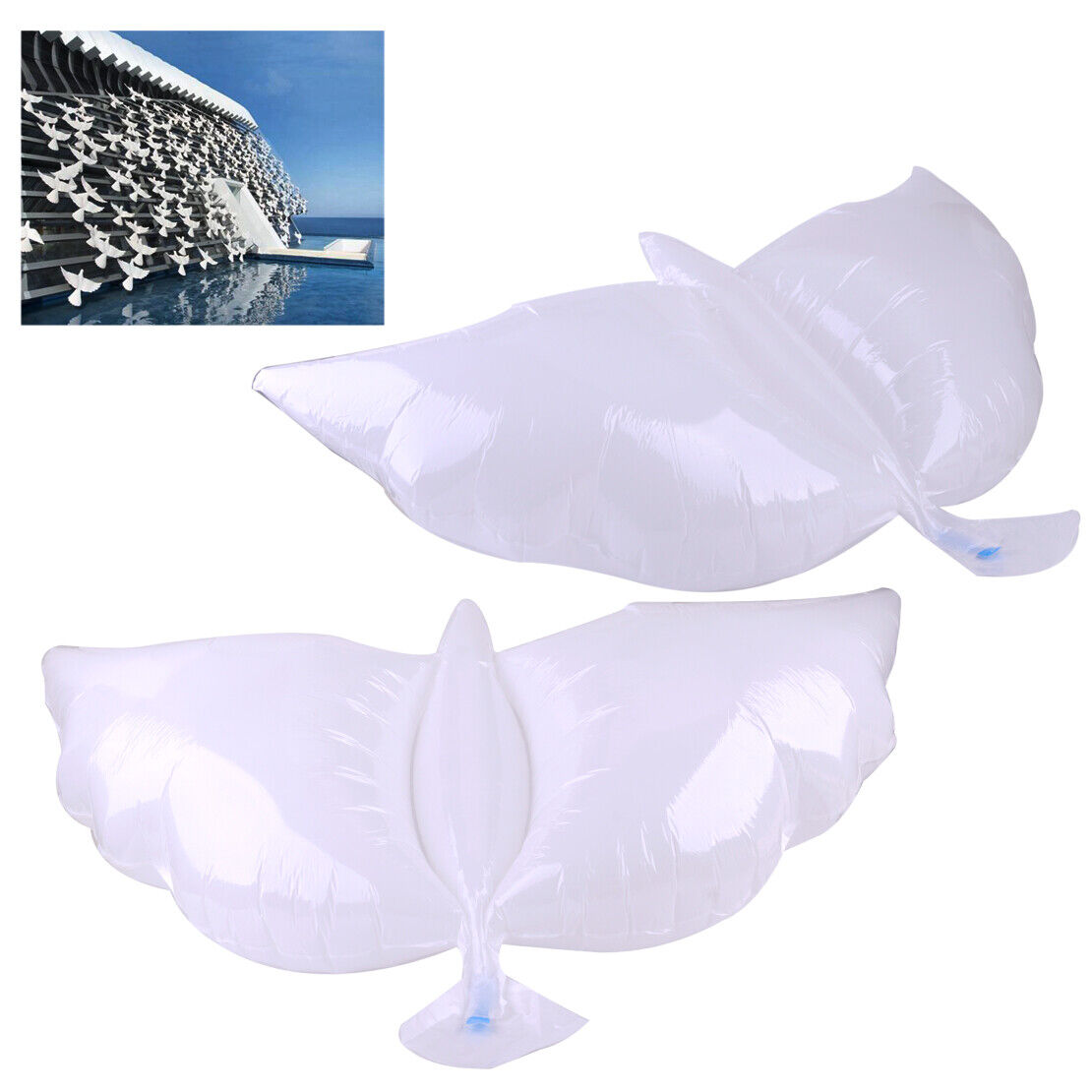 2x 1M Fly Pigeon Bird White Peace Dove Balloons Foil Wedding Party Decoration Li