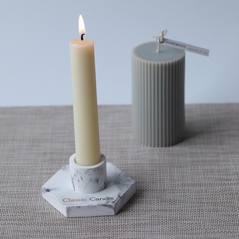 Hex Rod Candlestick Base Silicone Mold Holder Candlestick Mould for Round Candle