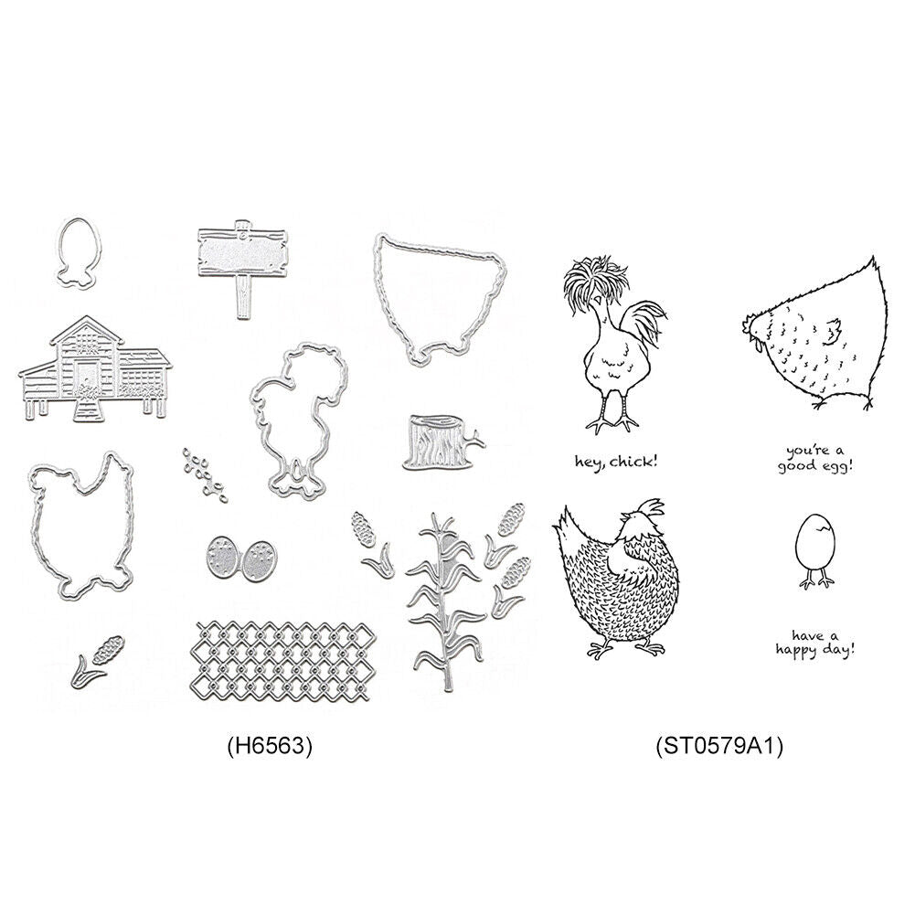 Chicken Egg Paper Cut Dies Silicone Transparent Seal Stamping Mold (C)