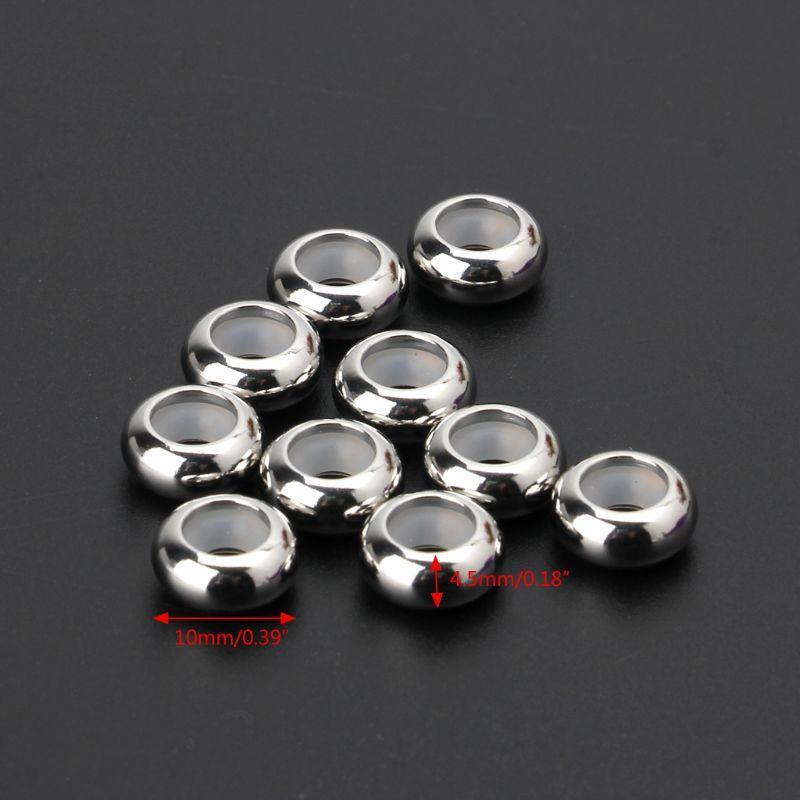 10Pcs Stainless Steel Rubber Insert Stopper Spacer Beads for Add-a-Bead Bracelet