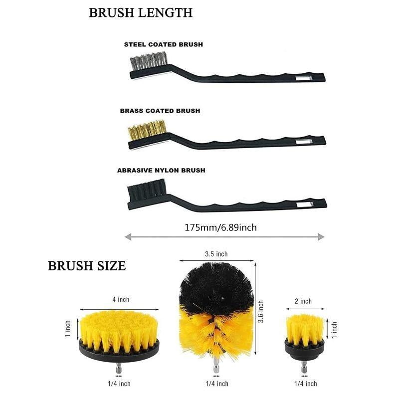 Car Cleaning Tool Brush Set Auto Detailing Automatic Detail Drill Wash Polishing