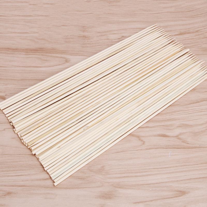 50Pcs Long Bamboo Skewers Wooden Sticks BBQ Barbecue Shish Kabob Fondue Grill